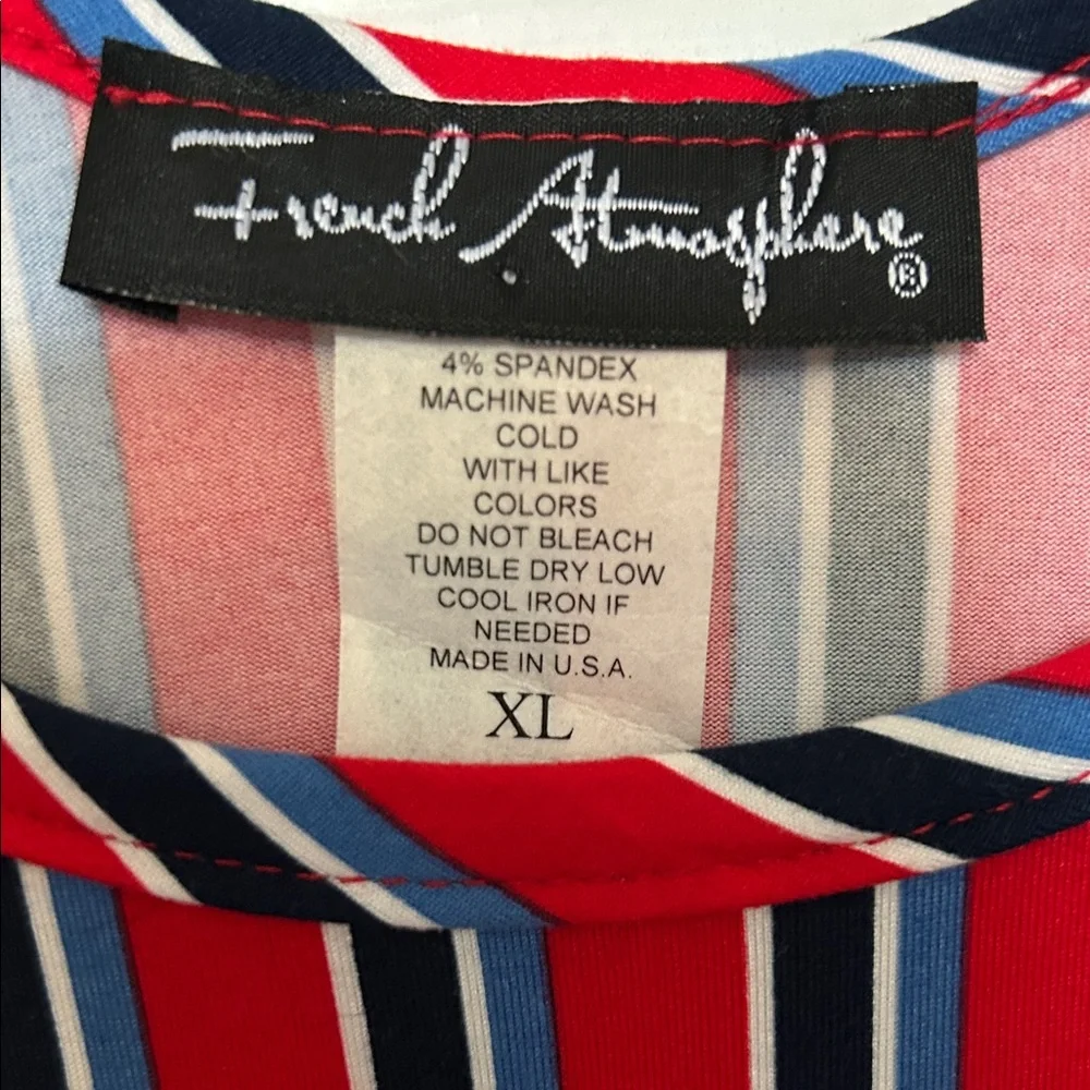 French Atmosphere Red and Blue Striped Maxi Dress - Picture 2 of 2